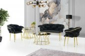 Erezoğulları Mobilya Modern Bekleme Odası Ofis Oturma Grubu Mobilyası Çay Seti 2+1+1 - 1