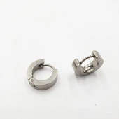 Delikli Çelik Erkek Küpe Beyaz Renk - 6