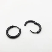 İnce Halka Çelik Küpe Siyah Renk - 9