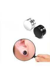 Mıknatıslı Erkek Küpe Beyaz Renk - 5