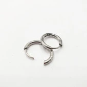 İnce Halka Çelik Küpe Beyaz Renk - 3