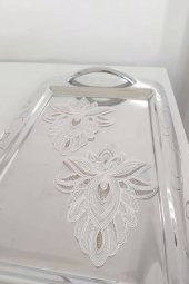 6 Adet Diamond Beyaz & Gold Fransız Tarzı Modern Bardak Altlığı & Kokteyl Peçetesi - 1