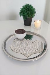 6 Adet Interest Beyaz & Gold Fransız Tarzı Modern Bardak Altlığı & Kokteyl Peçetesi - 1