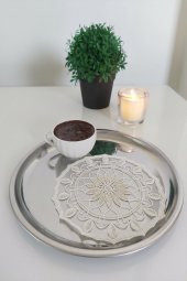 6 Adet Elegant Krem & Gold Fransız Tarzı Modern Bardak Altlığı & Kokteyl Peçetesi - 1