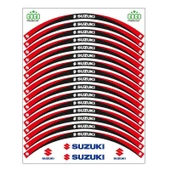 Kırmızı Siyah Suzukı Uyumlu Reflektörlü 1 Set Jant Şeridi - 1