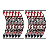 Honda Kamuflaj Kırmızı Büyük Pcx Uyumlu 1 Set Jant Şeridi thumbnail 1