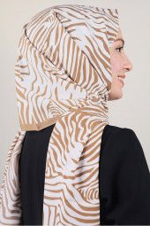 Moda Kaşmir Karamel-beyaz Serisi Medine Ipeği Şal - Desen-02 - Renk-08 - 1