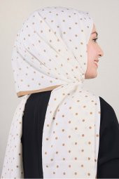 Moda Kaşmir Karamel-beyaz Serisi Medine Ipeği Şal - Desen-02 - Renk-12 - 1