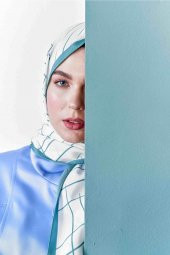 Inci Serisi Çizgi Desenli Yeşil Medine Ipeği Şal thumbnail 3