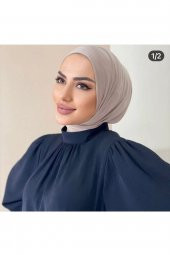 Kadın Tesettür Siyah Çıtçıtlı Boyunluk Hijap Bone Model Eşarp Şal - 1