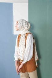 Inci Serisi Vizon Çizgi Desenli Şal thumbnail 1