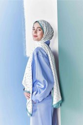 Inci Serisi Puantiye Desenli Yeşil Medine Ipeği Şal thumbnail 2