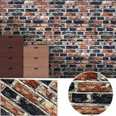 Renkli Duvarlar 10 Adet NW61 Tuğla Desenli Arkası Yapışkanlı Duvar Kağıdı Paneli - 2