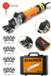 snaiker Alman 1400 Watt Metal Şanzuman Koyun Keçi Kirkma Kirpma Makinesi + 4 Takim Yedek Bıçak Hediyeli - 1