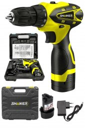 Snaiker Alman Titan Series 32 X Sjs Çift Metal Şanzuman Çift Akülü Şarjlı Vidalama Matkap Sarı Ar - 2