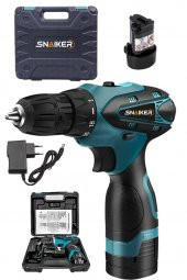 snaiker Alman Titan Series 32 X Sjs Çift Metal Şanzuman Çift Akülü Şarjlı Vidalama Matkap Mavi Ar - 2