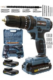 snaiker Alman 52 V 5 Ah STA Darbeli Çift Metal Şanzıman Bakır Sargılı Şarjlı Çift Akülü Vidalama Matkap - 1