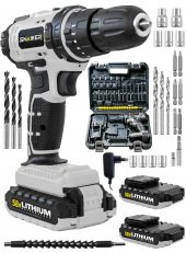 snaiker 12 V 1.2 Ah STA Darbeli Çift Metal Şanzuman Bakır Sargili Şarjlı Çift Akülü Vidalama Matkap - 2