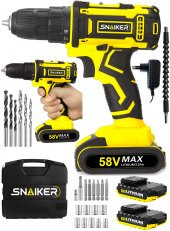 Snaiker 12 V 1.2 Ah Gts Darbeli Çift Metal Şanzuman Bakır Sargili Şarjlı Çift Akülü Vidalama Matkap - 1