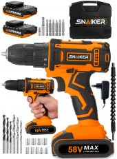 snaiker  12 V 1.2 Ah GTX Darbeli Metal Şanzuman Bakır Sargili Şarjlı uuml Vidalama Matkap - 2