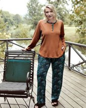 Blue Dream 103 Kadın Modal Kışlık Battal Pijama Takımı - 1