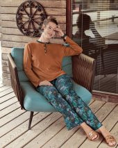 Blue Dream 103 Kadın Modal Kışlık Battal Pijama Takımı - 2