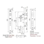 Özcanlar 40 mm oval ayna SİYAH ekstra WC kapı kilidi thumbnail 2