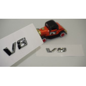 Mercedes Benz V8 Çamurluk Yanı Gümüş Krom Parlak Siyah ABS 3M Yazı Logo Orjinal Ürün thumbnail 1