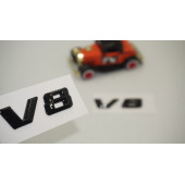 Mercedes Benz V8 Çamurluk Yanı Gümüş Krom Parlak Siyah ABS 3M Yazı Logo Orjinal Ürün thumbnail 2