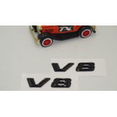 Mercedes Benz V8 Çamurluk Yanı Gümüş Krom Parlak Siyah ABS 3M Yazı Logo Orjinal Ürün thumbnail 4