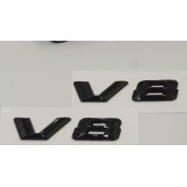 Mercedes Benz V8 Çamurluk Yanı Gümüş Krom Parlak Siyah ABS 3M Yazı Logo Orjinal Ürün thumbnail 6