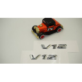 Mercedes Benz V12 Çamurluk Yanı Gümüş Krom Parlak Siyah ABS 3M Yazı Logo Orjinal Ürün thumbnail 3