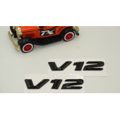 Mercedes Benz V12 Çamurluk Yanı Gümüş Krom Parlak Siyah ABS 3M Yazı Logo Orjinal Ürün thumbnail 4