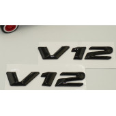 Mercedes Benz V12 Çamurluk Yanı Gümüş Krom Parlak Siyah ABS 3M Yazı Logo Orjinal Ürün thumbnail 6
