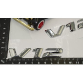 Mercedes Benz V12 Çamurluk Yanı Gümüş Krom Parlak Siyah ABS 3M Yazı Logo Orjinal Ürün thumbnail 9