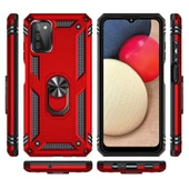 Gpack Samsung Galaxy A03S Kılıf Vega Tank Standlı Yüzüklü MıknatıslıNano Glass - 2