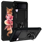 Gpack Samsung Galaxy Z Flip 3 Kılıf Vega Tank Standlı Yüzüklü Mıknatıslı - 1