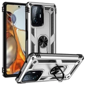 Gpack Xiaomi Mi 11T 5G Kılıf Vega Tank Standlı Yüzüklü MıknatıslıNano Glass - 8