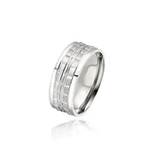 Çizgi Desenli 925 Gümüş Tek Bay Alyans Yüzük thumbnail 2