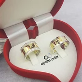 Sarmaşık İşlemeli Çift Gümüş Alyans Yüzük thumbnail 4