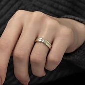 Yeni Tasarım 925 Gümüş Tek Bayan Alyans Yüzük thumbnail 2