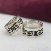 Sonsuzluk Desenli Çift Gümüş Alyans - 3