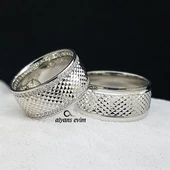 Yeni Tasarım Çift  Gümüş Alyans - 5