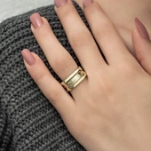 Elişi 925 Gümüş Bayan Tek Alyans Yüzük - 6