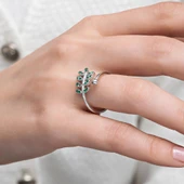 Altın Kaplama Kalp Motifli Minimal Gümüş Bayan Yüzük thumbnail 9