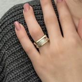 Elişi 925 Gümüş Bayan Tek Alyans Yüzük - 2