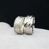 Yeni Tasarım Çift Gümüş Alyans - 3