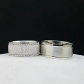 Kumlu Model Çift Gümüş Alyans thumbnail 11