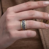 Osmanlı Desenli Çift Gümüş Alyans Yüzük thumbnail 6