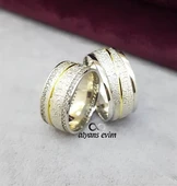 Cnc Desenli Çift Gümüş Alyans - 2
